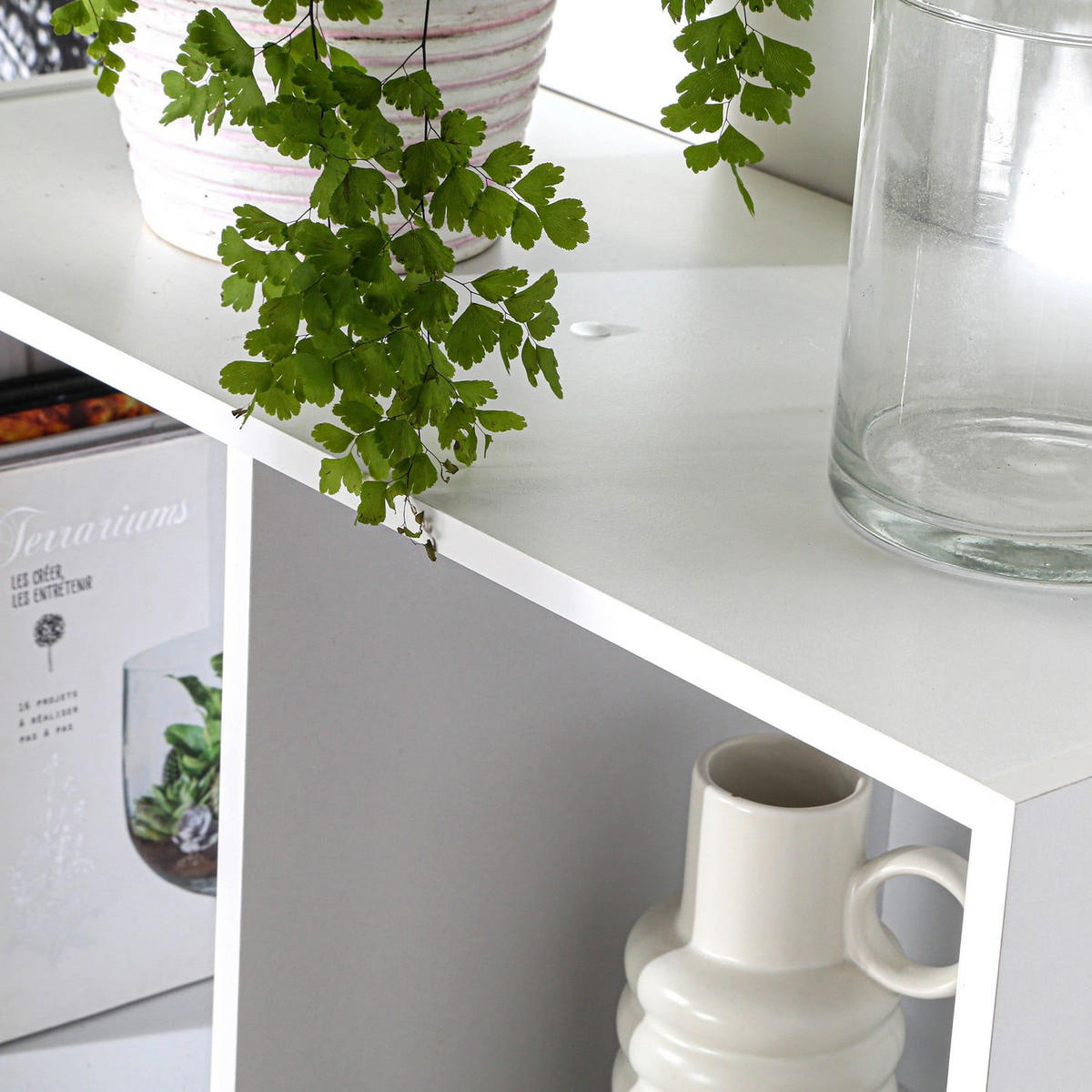 REGAL zur Aufbewahrung mit 8 Fächern - L62 x H123 cm - Weiß, Holzwerkstoff (62/123/29.5cm) - Calicosy