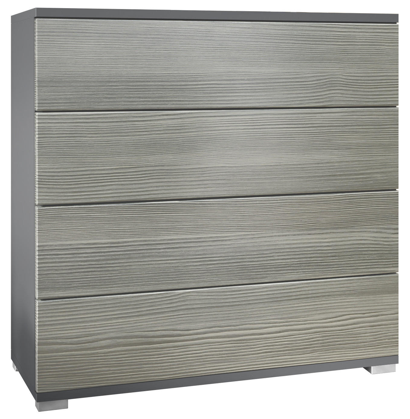 KOMMODE Pavos Avola-Anthrazit - Anthrazit/Hellgrau, Holzwerkstoff (76/76/35cm) - Vladon