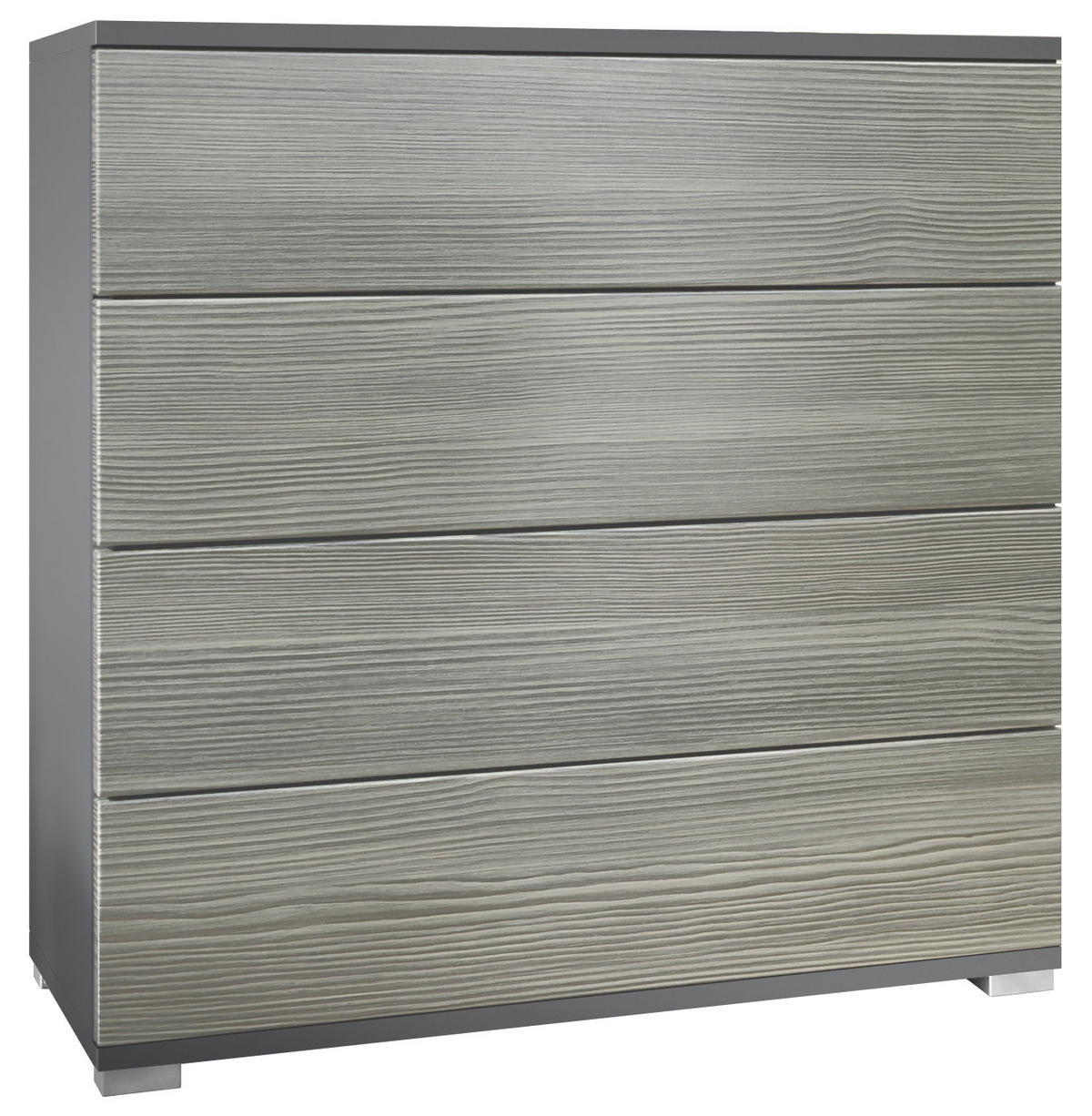 KOMMODE Pavos Avola-Anthrazit - Anthrazit/Hellgrau, Holzwerkstoff (76/76/35cm) - Vladon