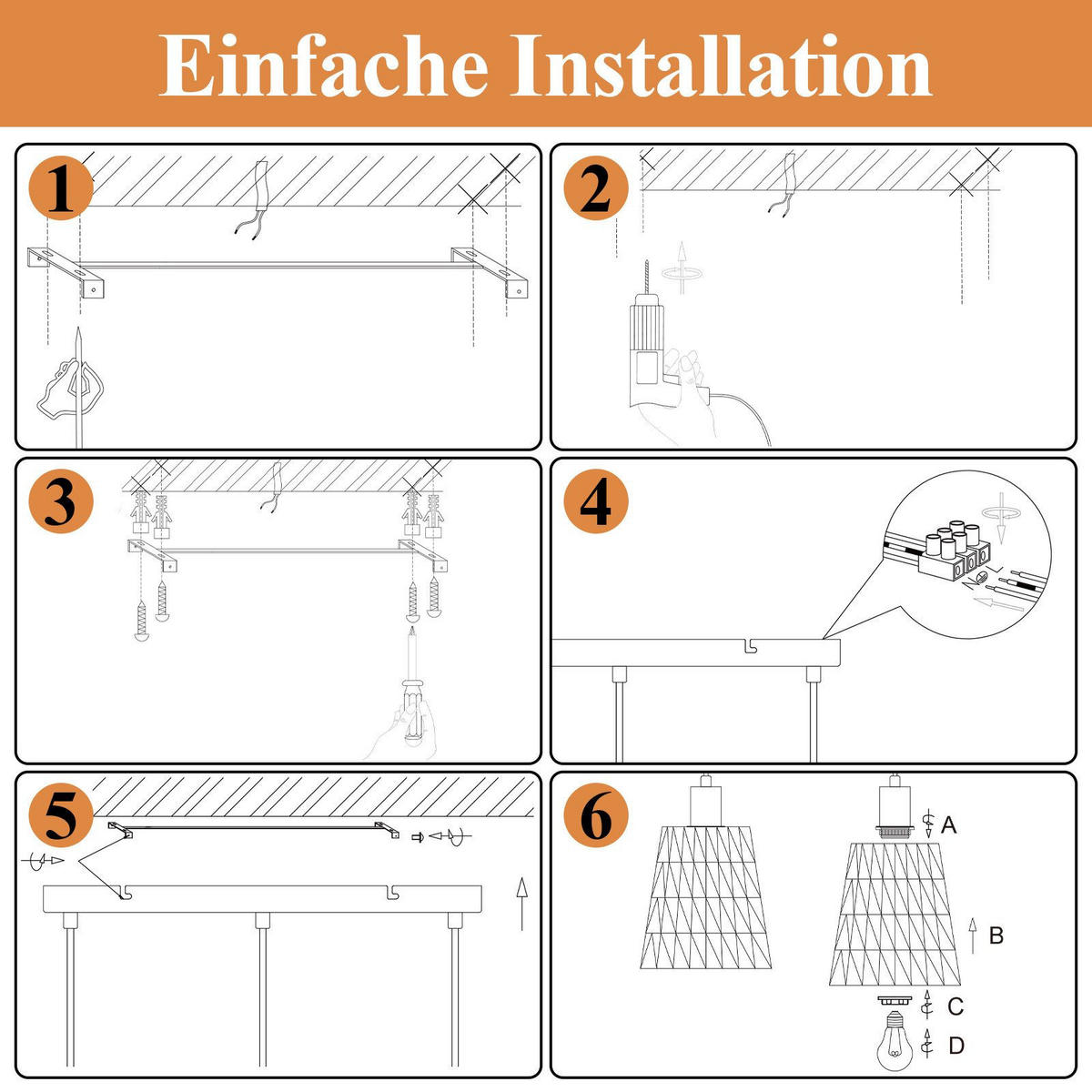 PENDELLEUCHTE BAKER Ⅲ 70/56/120 cm - Schwarz, Metall (70/56/120cm) - Nettlife