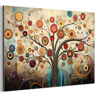 METALLBILD Baum - Baum des Lebens - Farbe 90x60 cm - Braun, Metall (90/60cm) - MuchoWow