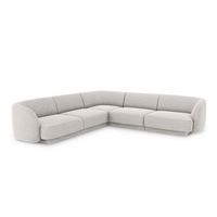 WENDBARES-ECKSOFA Miley aus Chenille-Stoff hellgrau 5 Sitzplätze - Hellgrau, Textil (255/255cm) - Micadoni