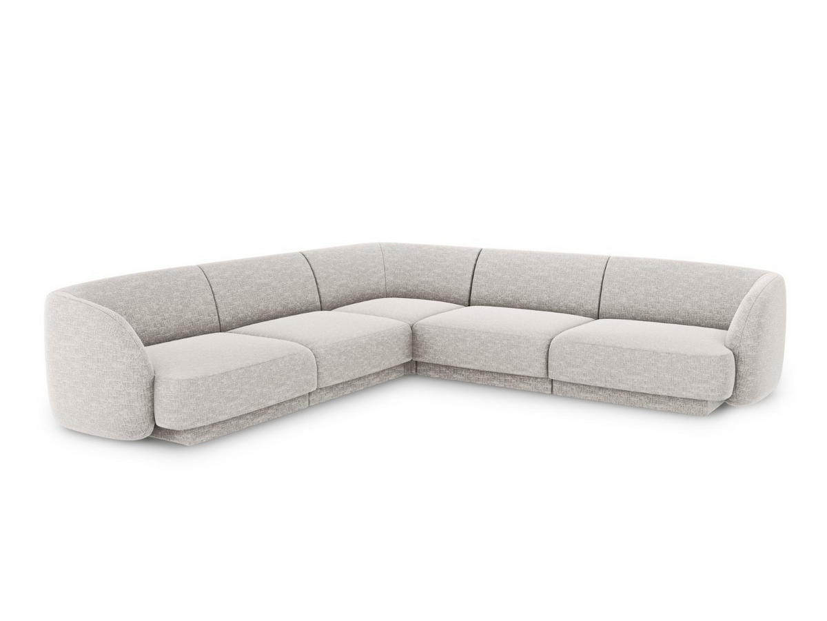 WENDBARES-ECKSOFA Miley aus Chenille-Stoff hellgrau 5 Sitzplätze - Hellgrau, Textil (255/255cm) - Micadoni