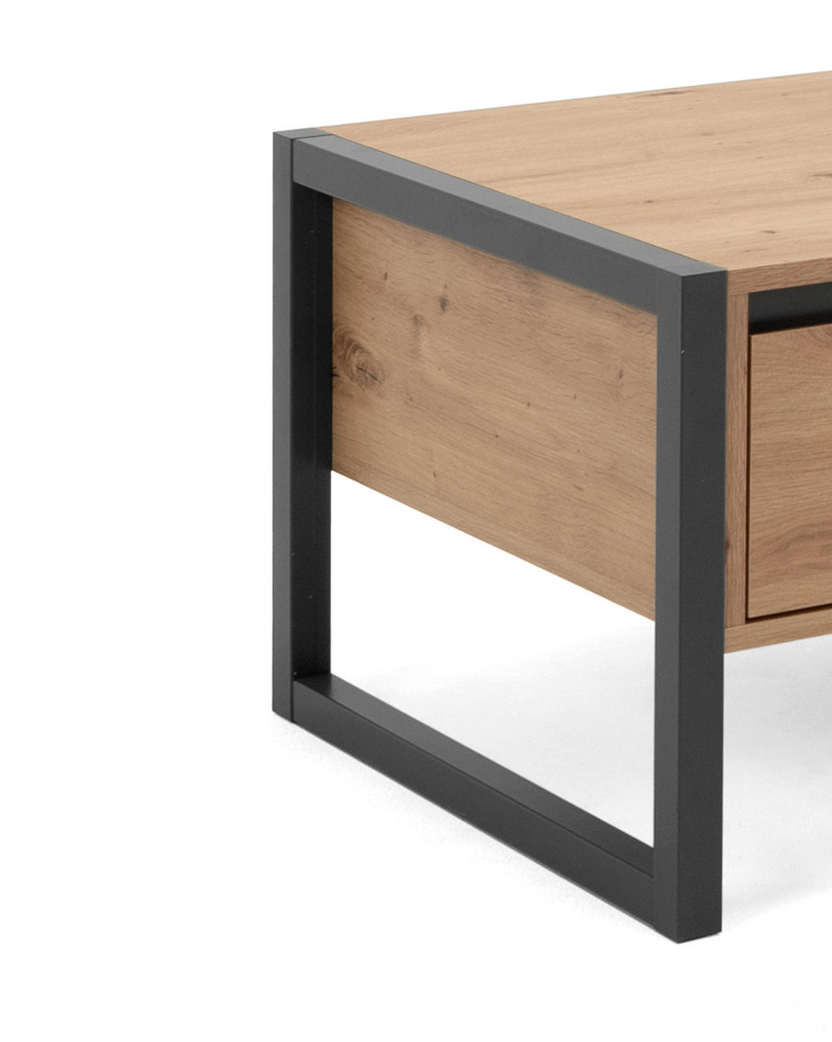 COUCHTISCH Artisan Eiche, anthrazit 100 x 55 cm, Wohnzimmertisch mit Schublade - Anthrazit/Eiche Artisan, Holzwerkstoff (55/100/40cm) - Furn.Design