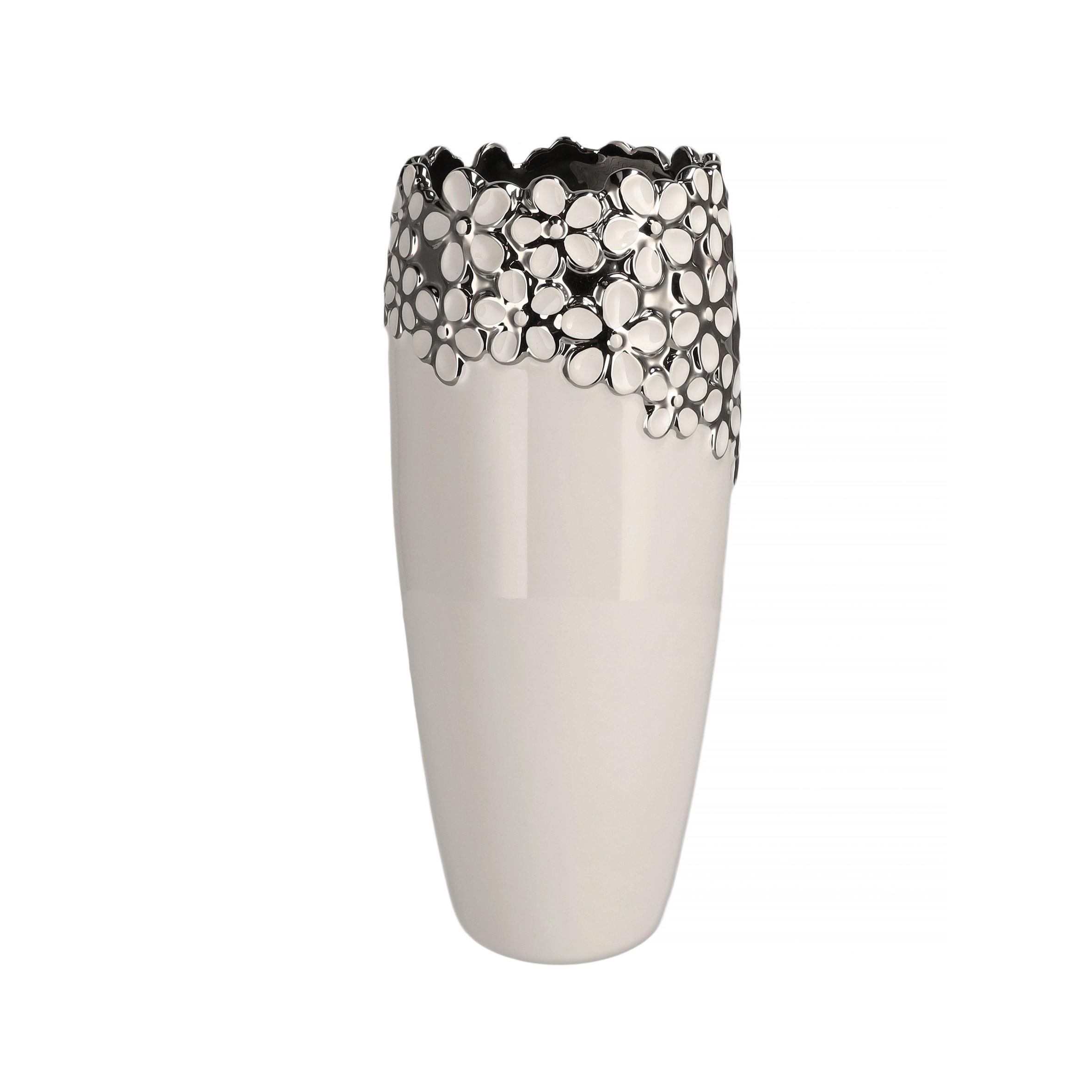VASE Flosales tube - Weiß, Stein (33cm) - home&you