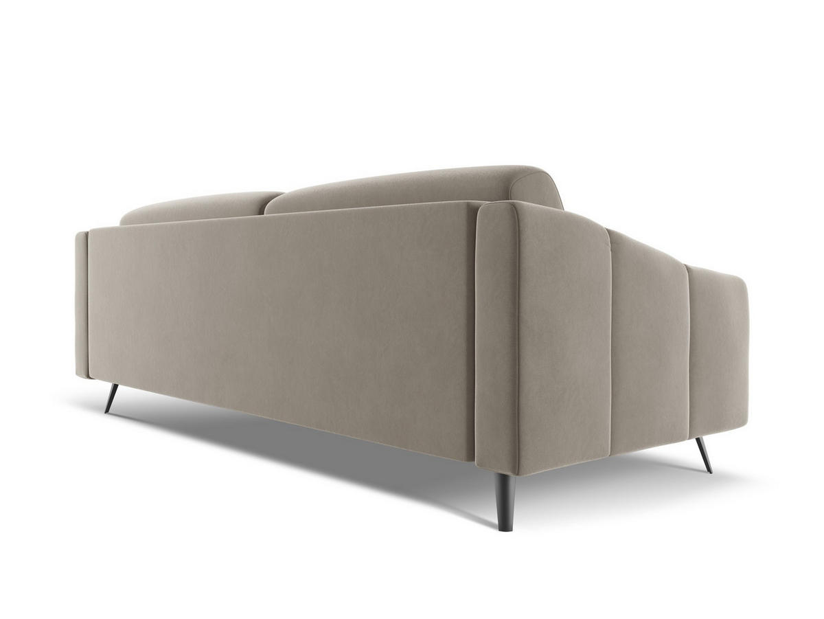 4-SITZER-SOFA Samt Stoff Grau - Taupe/Schwarz, Textil/Metall (238/80/95cm) - Makamii