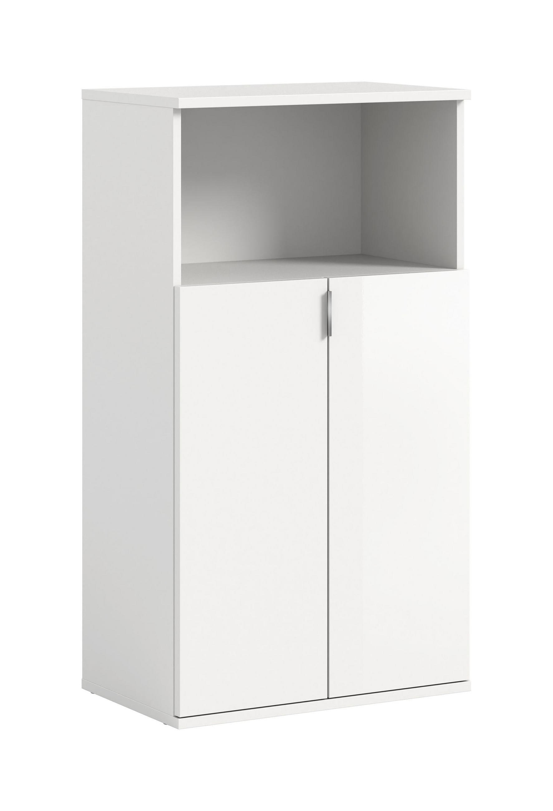 SCHUHKOMMODE PROJEKT X (B/H/T: ca. 60/110/38 cm) in Weiß/weiß hochglanz - Weiß, Holzwerkstoff (60/110/38cm)