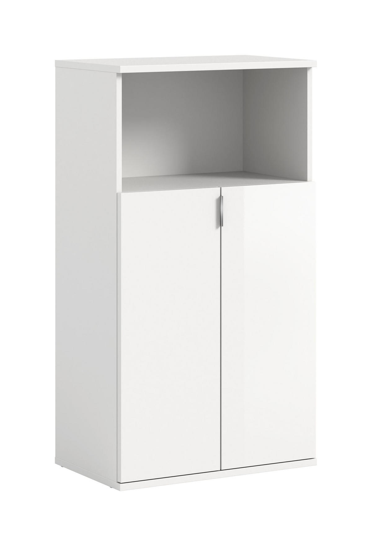 SCHUHKOMMODE PROJEKT X (B/H/T: ca. 60/110/38 cm) in Weiß/weiß hochglanz - Weiß, Holzwerkstoff (60/110/38cm)