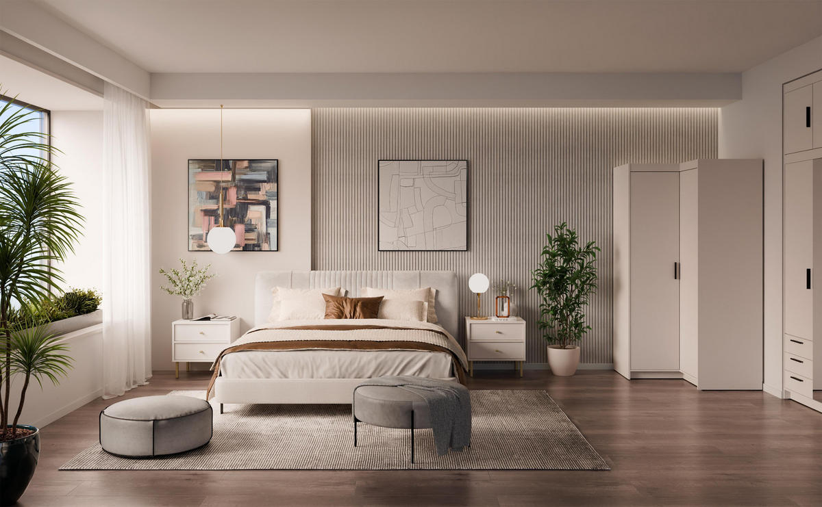 ECKSCHRANK Storicos Beige 97,8/190,5/97,8 cm – Modern, ideal für Ecken - Beige, Holzwerkstoff/Kunststoff (97.8/190.5/97.8cm) - AX Living