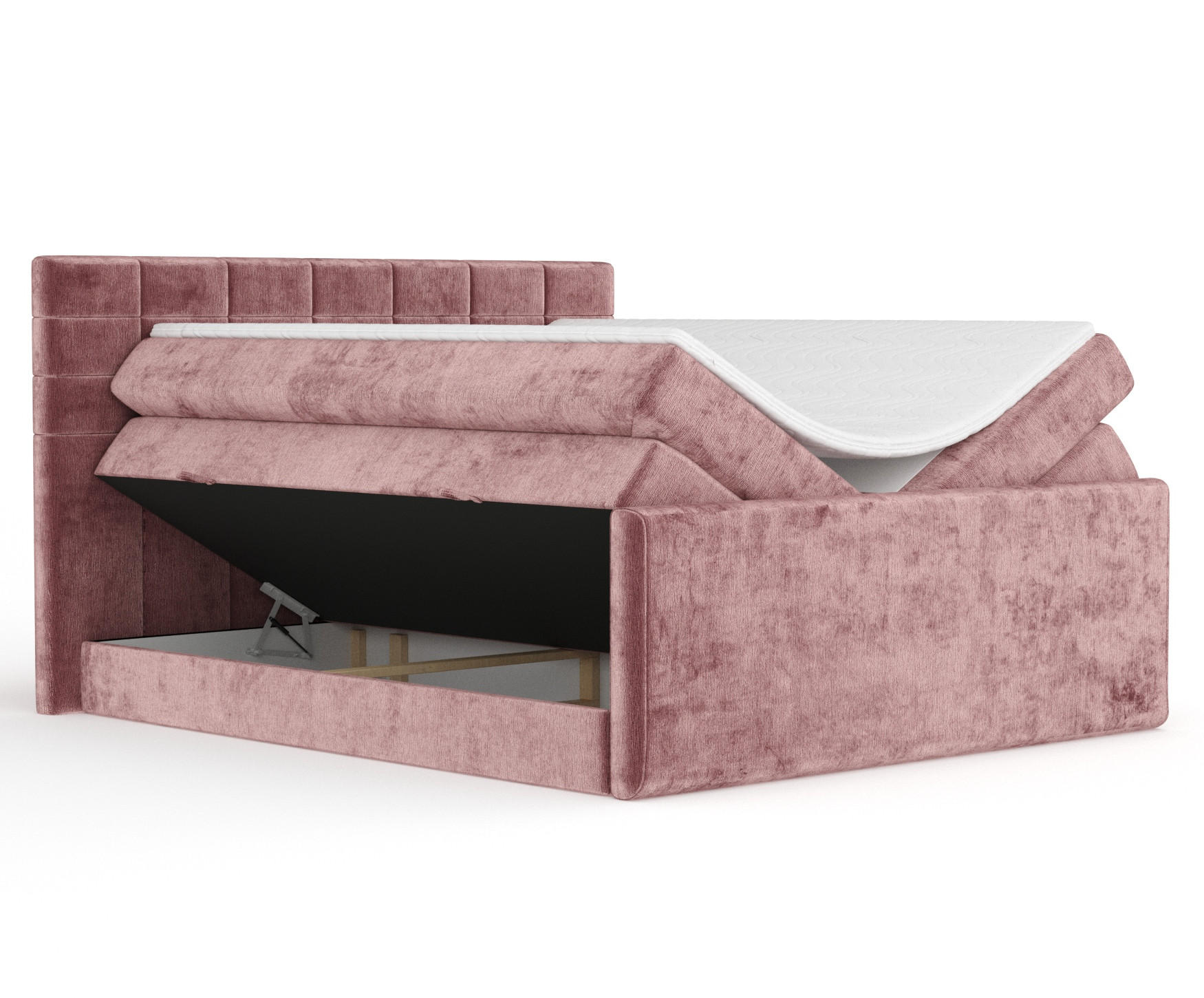 BOXSPRINGBETT Ava Rosa 180/200 cm - Schwarz/Rosa, Holz/Holzwerkstoff (180/200cm) - Maison de Reve