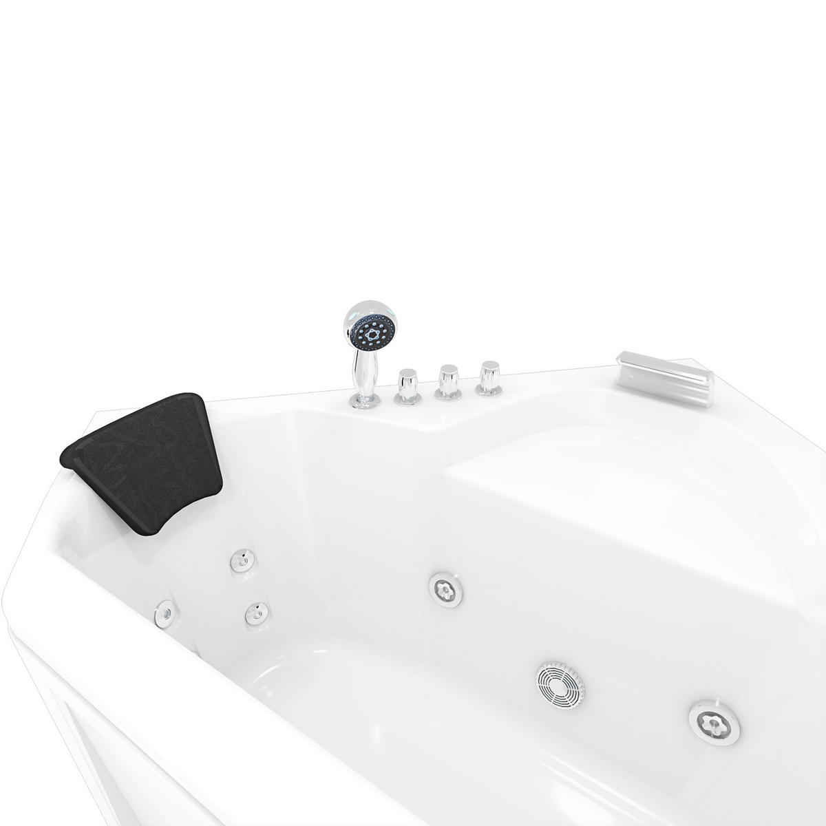 WHIRLPOOL Pool Badewanne Wanne W02-TH-SC 135x135cm - Weiß, Glas/Kunststoff (135/62/135cm) - AcquaVapore by Sandra Jentho