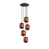 GALERIELEUCHTE Velo 5-flammig Braun Ø 25cm - Schwarz/Braun, Glas (25/25/27cm) - s.luce