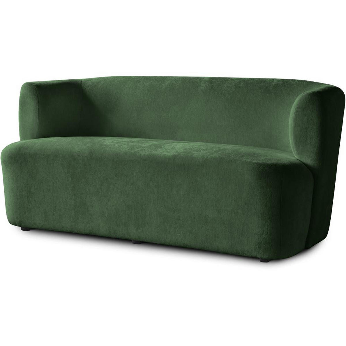 2-SITZER SOFA Nori dunkelgrün velour - Dunkelgrün/Schwarz, Kunststoff/Textil (150/68/72cm) - Beautysofa