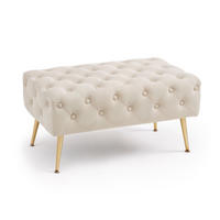 SITZHOCKER MADRID, Beige, T80xB37xH42 - Beige, Holz (37/42/80cm) - Milordbikes