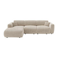 SCHLAFSOFA - 5 Personen - samt - beige Pogni - Beige, Kunststoff/Textil (283/77/180cm) - Vente-Unique