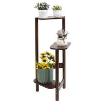 PFLANZENREGAL 3-Tier Bambus für Ecke Balkon und Schlafzimmer, Braun - Braun, Holzwerkstoff (30.48/75/27.4cm) - Kaket