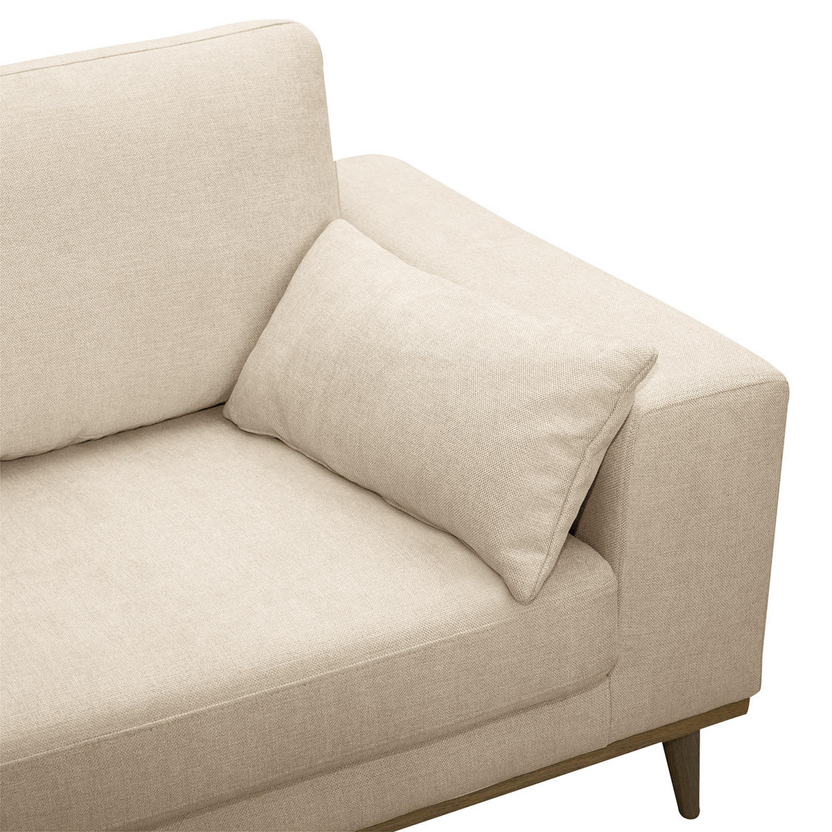 2-SITZER SOFA - Eichefarben/Creme, Eichenholz/Textil (197/81/88cm) - home24