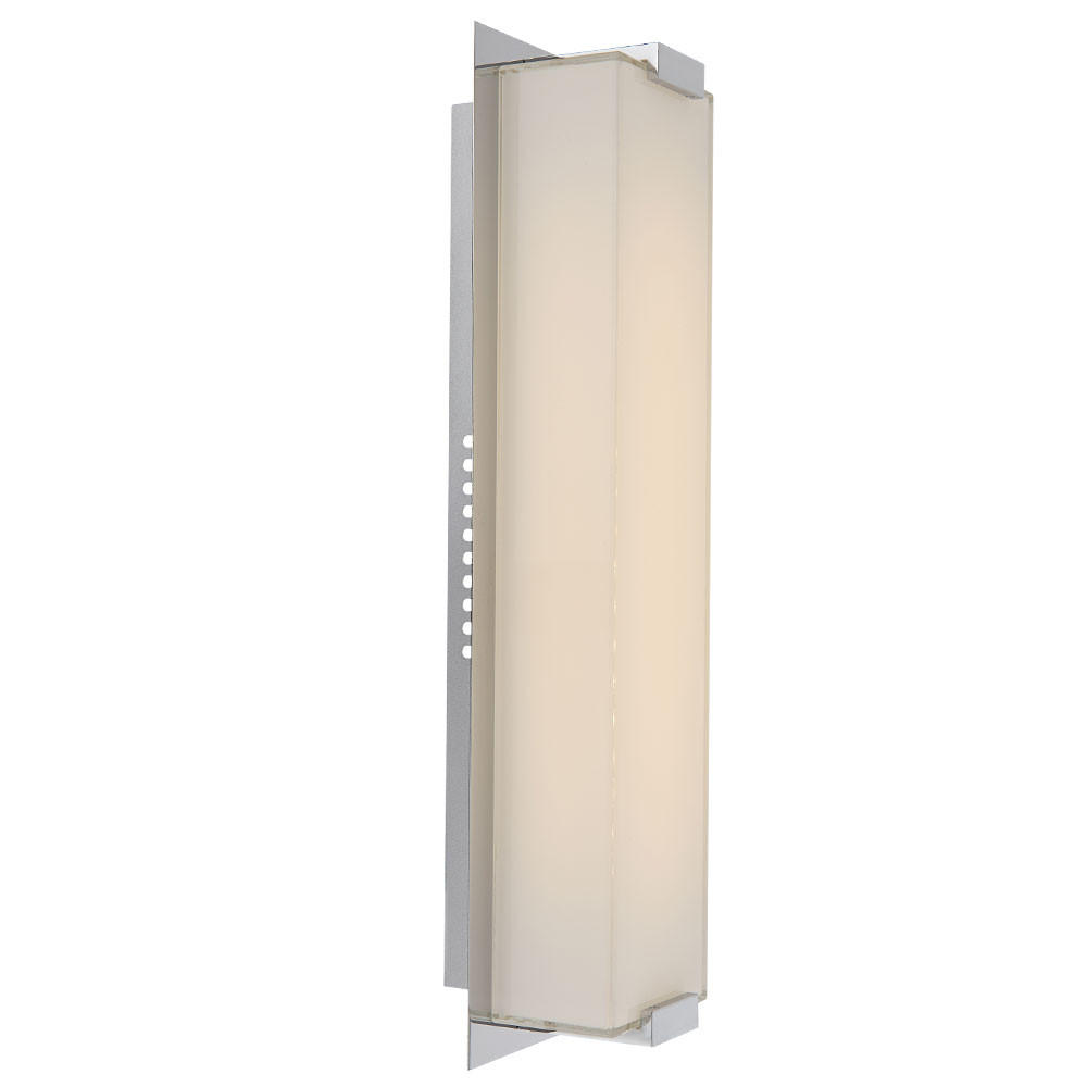 LED WANDLEUCHTE ABRUZZO Chrom Silber - Silberfarben, Glas (43/11/10cm) - Globo Lighting