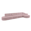 ECKSOFA Ottomane Rechts MARI-L3 - 402x163x73,5 cm Rosa Cord - Schwarz/Rosa, Holzwerkstoff/Kunststoff (402/163cm) - ALTDECOR