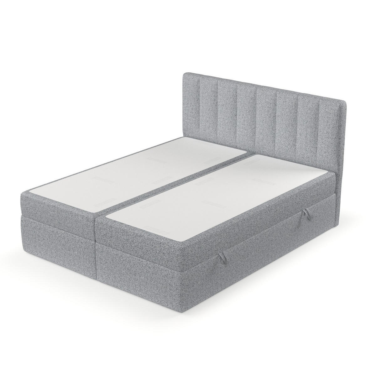 BOXBETT Bari 200/200 cm Grau im Riva Stoff - Grau, Holz/Holzwerkstoff (200/200cm) - AltaBeds