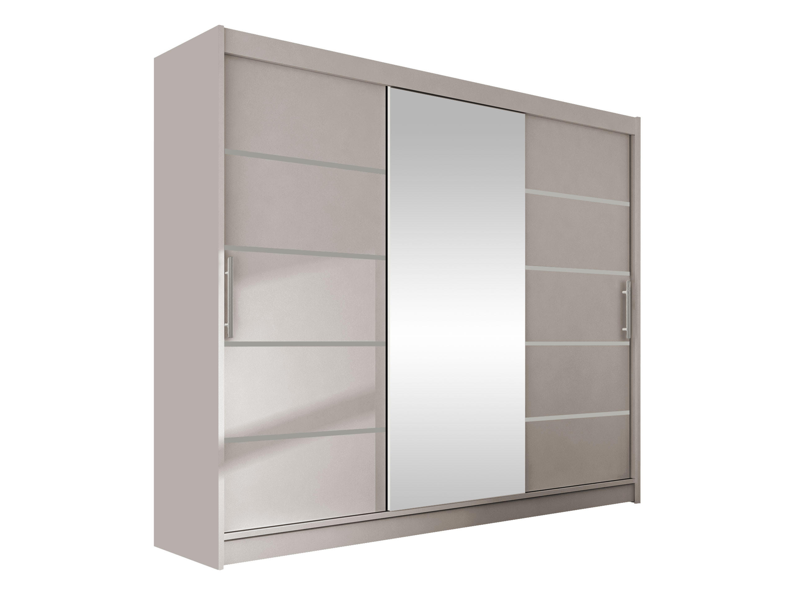 KLEIDERSCHRANK Aston VI - Kaschmir/Silberfarben, Holzwerkstoff/Kunststoff (250/215/58cm) - MIRJAN24