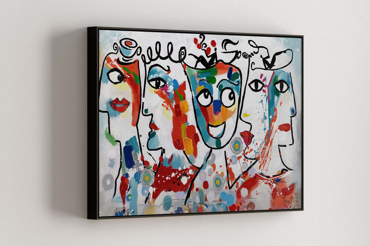 OLEJOMALBA 90/60 cm, Zvířata - různobarevná, dřevo/textil (90/60cm) - KUNSTLOFT