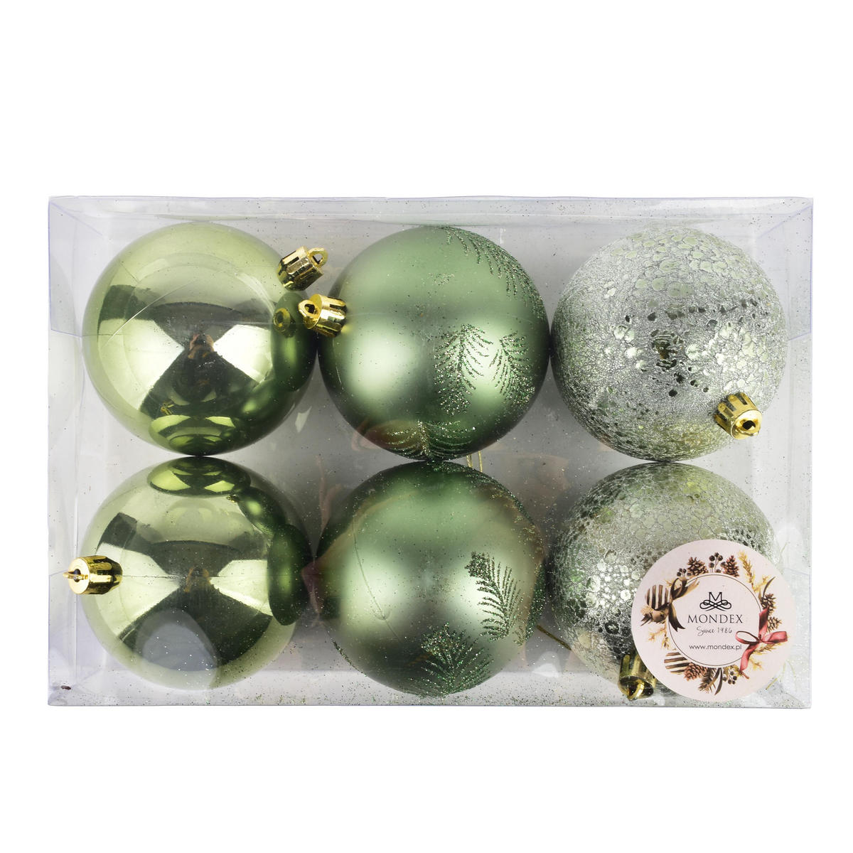 WEIHNACHTSKUGEL-SET Santa Lila 6-tlg Kunststoff - Grün, Kunststoff (9/25/16cm) - Mondex
