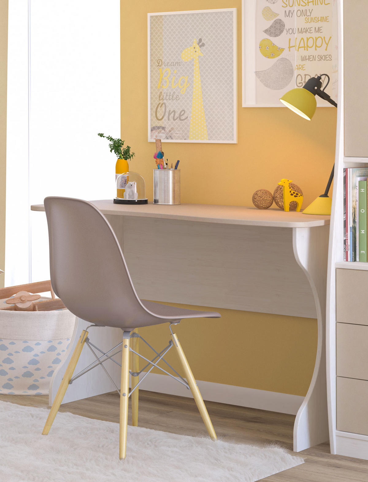 SCHREIBTISCH Kombi pinie natur gebleicht / cappuccino 110 / 81 / 75cm - Braun/Pinienfarben, Holz/Holzwerkstoff (81/110/75cm) - Feldmann-Wohnen
