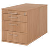 ROLLCONTAINER - mit 3 Schubladen 80/42,8/51,2 cm in Nussbaumfarben Bügelgriff (Metall) - Nussbaumfarben, Holzwerkstoff (42.8/51.2/80cm) - bümö