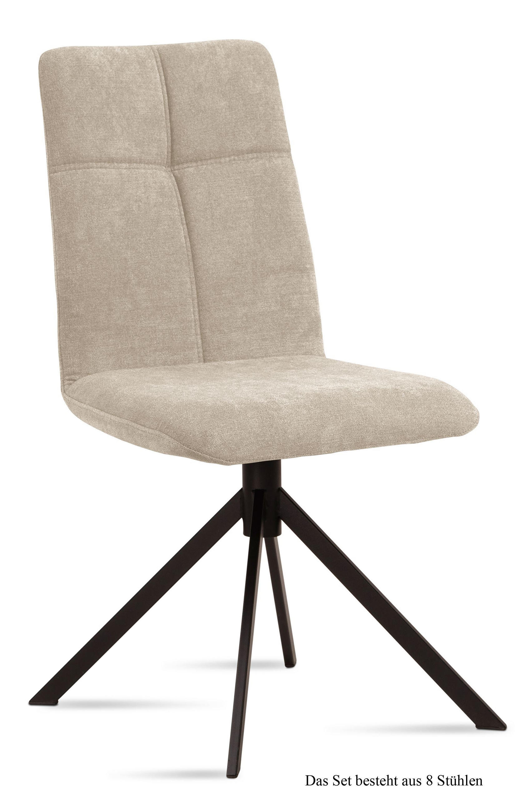 ESSZIMMERSTUHL (8er-Set) Drona 47x92x60 Schwarz/Natur - Schwarz/Naturfarben, Kunststoff (60/92/47cm) - 58aufmkessel