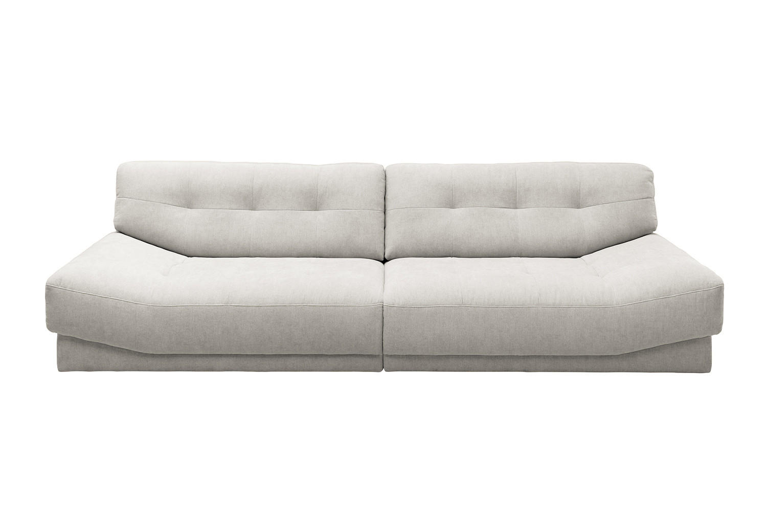 SOFA MOZZA Hellgrau Webstoff - Hellgrau/Schwarz, Kunststoff/Textil (298/83/123cm) - KAWOLA