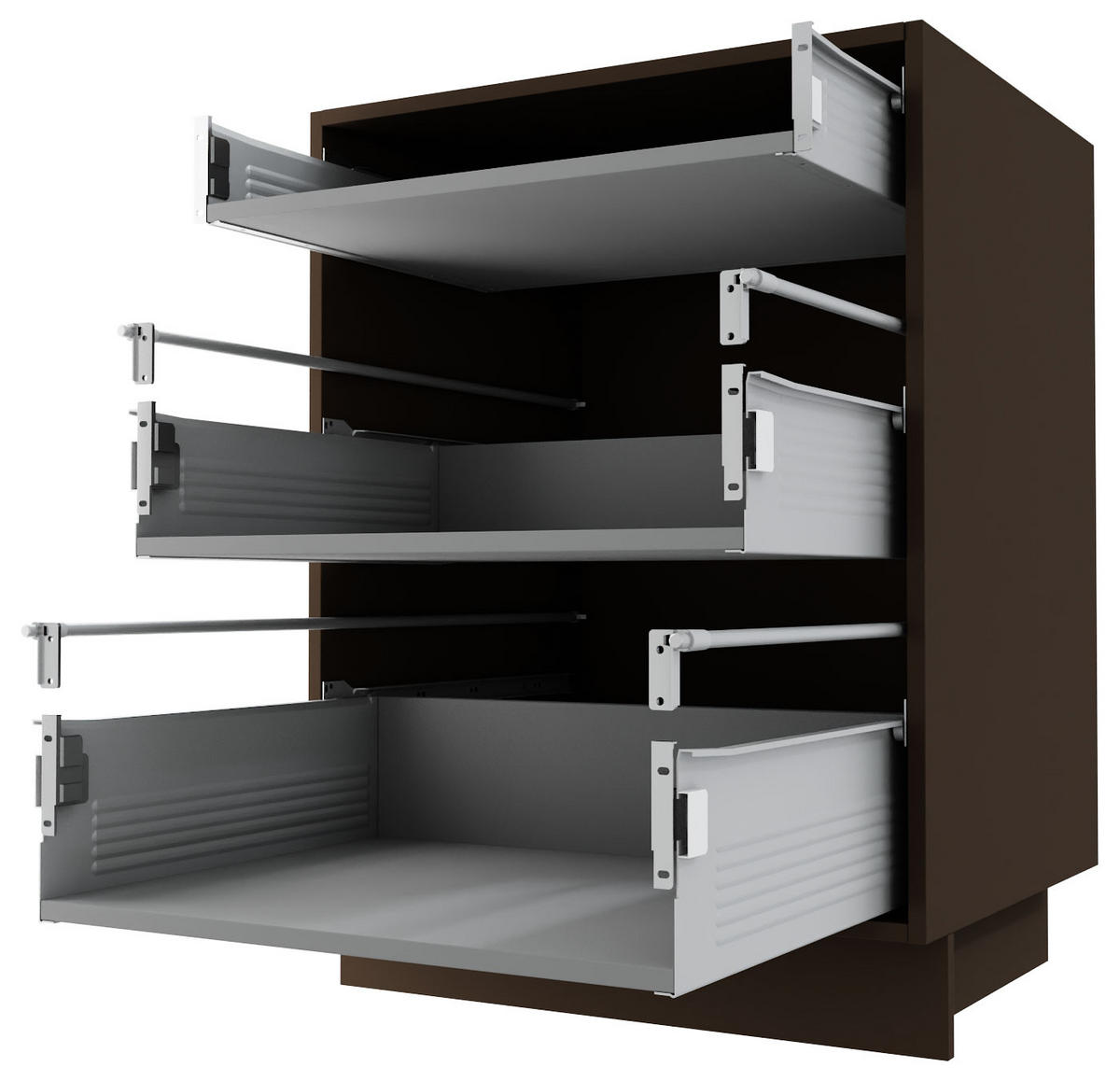 SCHUBLADENUNTERSCHRANK Bari D3/50 Lava / RAL 4009 pastellviolett 50 / 50 / 82cm Blum Teilauszug - Dunkelgrau/Violett, Holz/Holzwerkstoff (50/82/50cm) - Feldmann-Wohnen