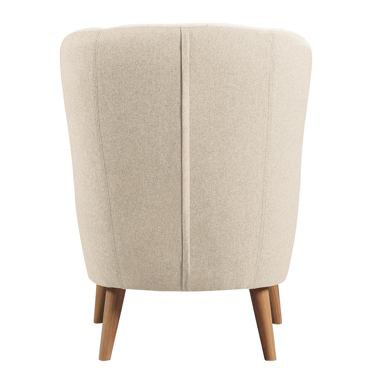 SESSEL mit Hocker - Beige, Birkenholz/Textil (75/96/78cm) - home24