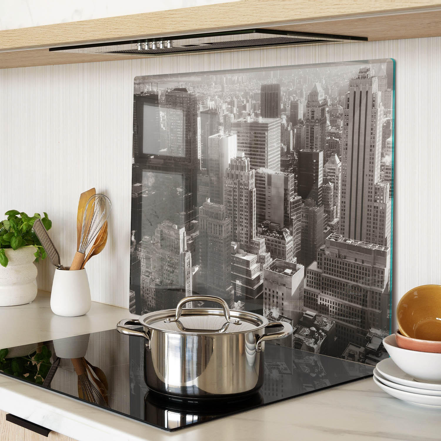 GLASPLATTE 60x52 cm New York - Schwarz, Glas (60/0.4/52cm) - TULUP