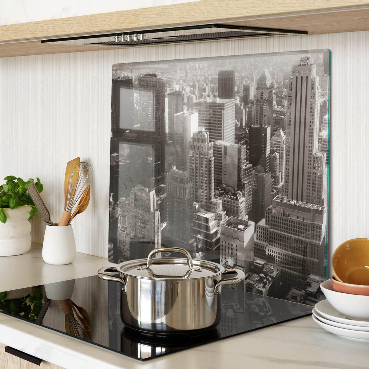 GLASPLATTE 60x52 cm New York - Schwarz, Glas (60/0.4/52cm) - TULUP