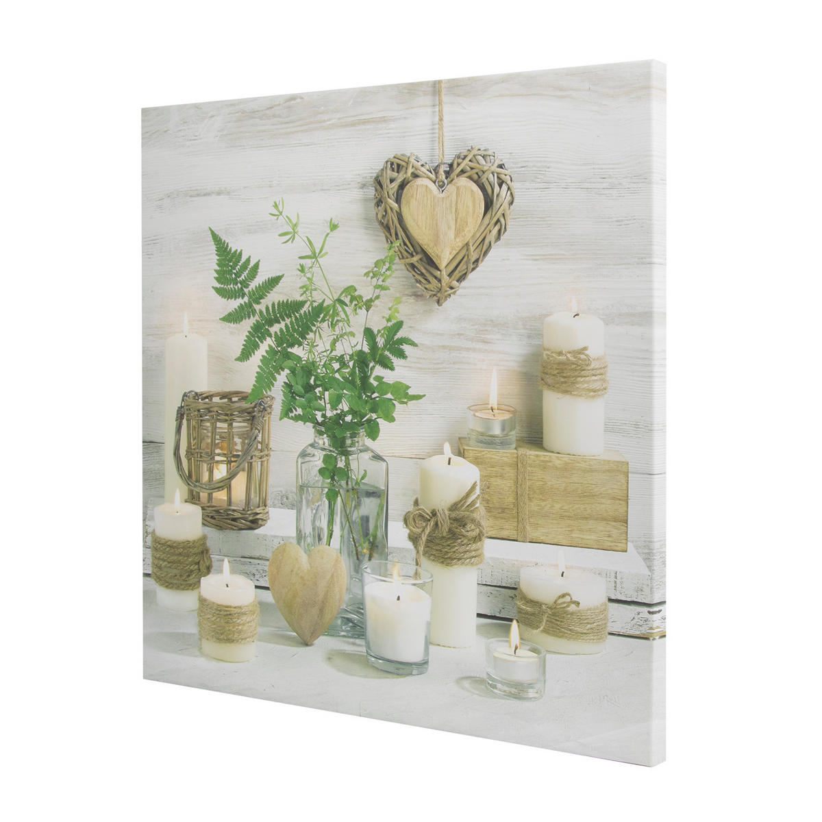 LEINWANDBILD Harmonie - 60x60 cm - Weiß/Grün, Holzwerkstoff (60/60cm) - Art for the Home