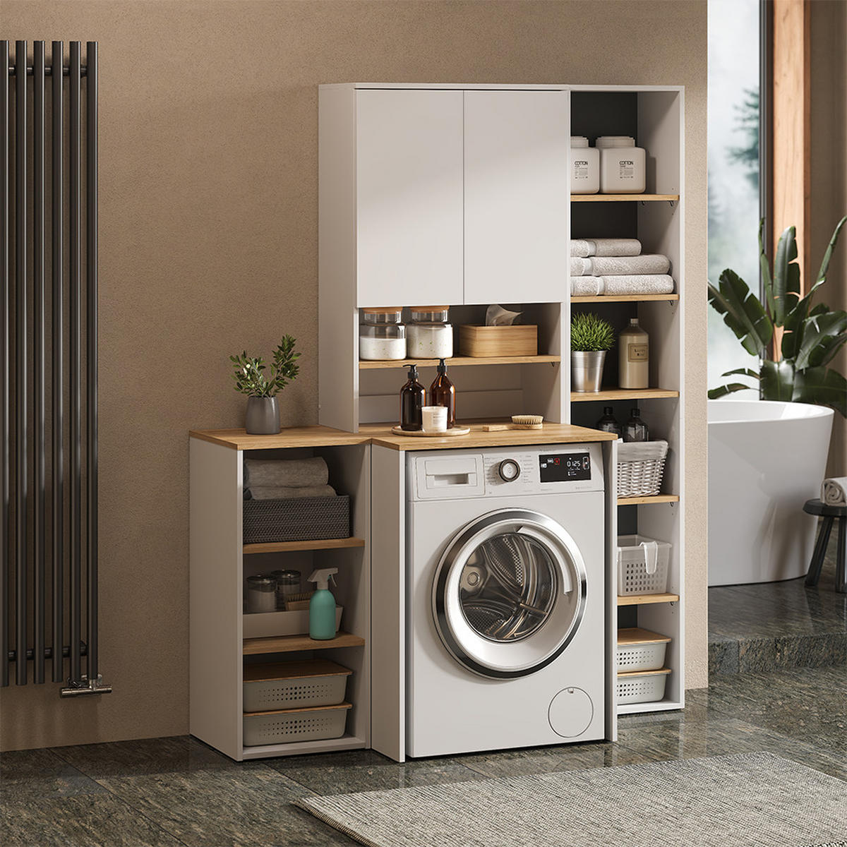 SKŘÍŇKA NA PRAČKU Viktor Bílá/Artisan - bílá, kompozitní dřevo (68/100.4/29cm) - Vicco