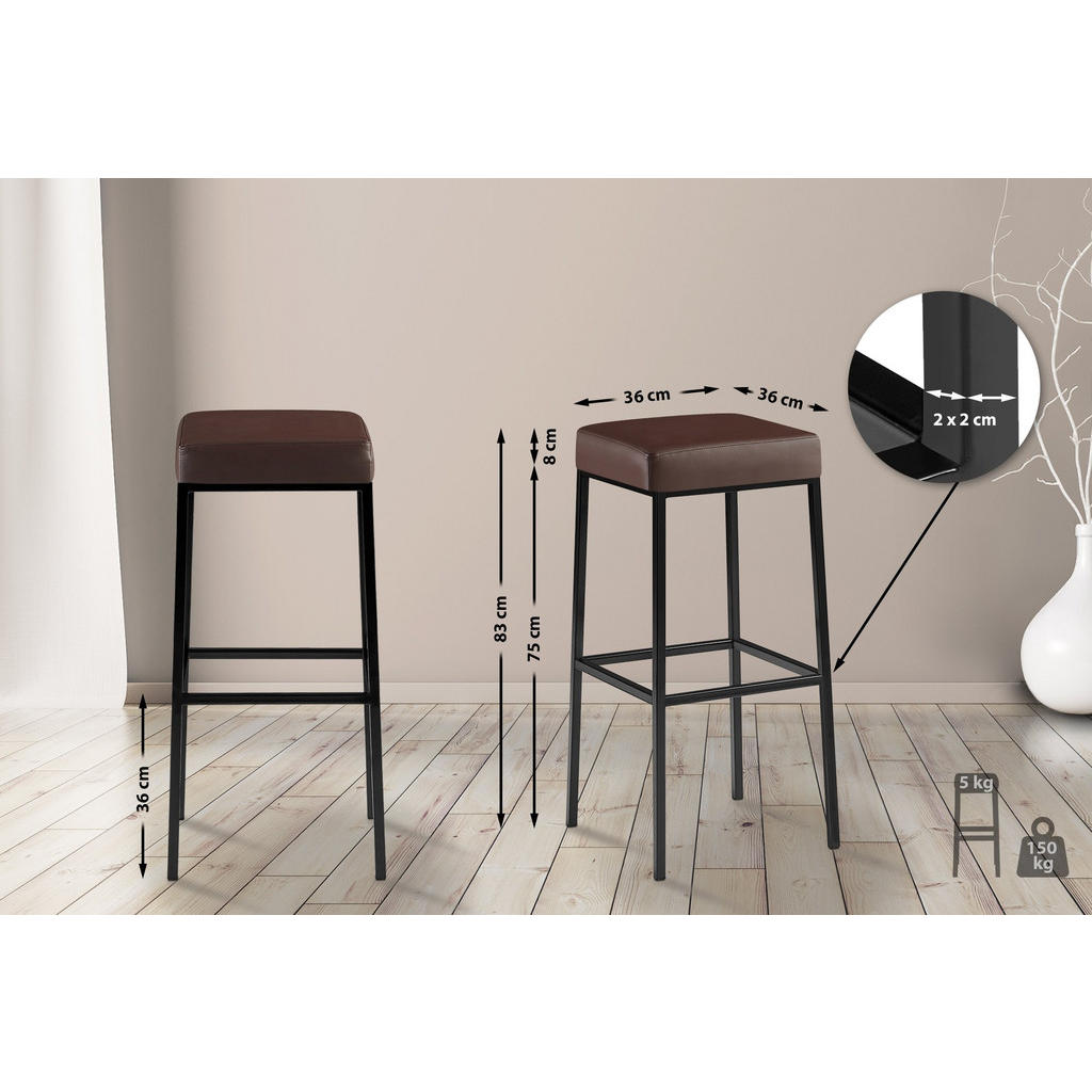Thumbnail - CLP Barhocker, Braun, Textil, 37x83x37 cm, Esszimmer, Barmöbel, Barhocker