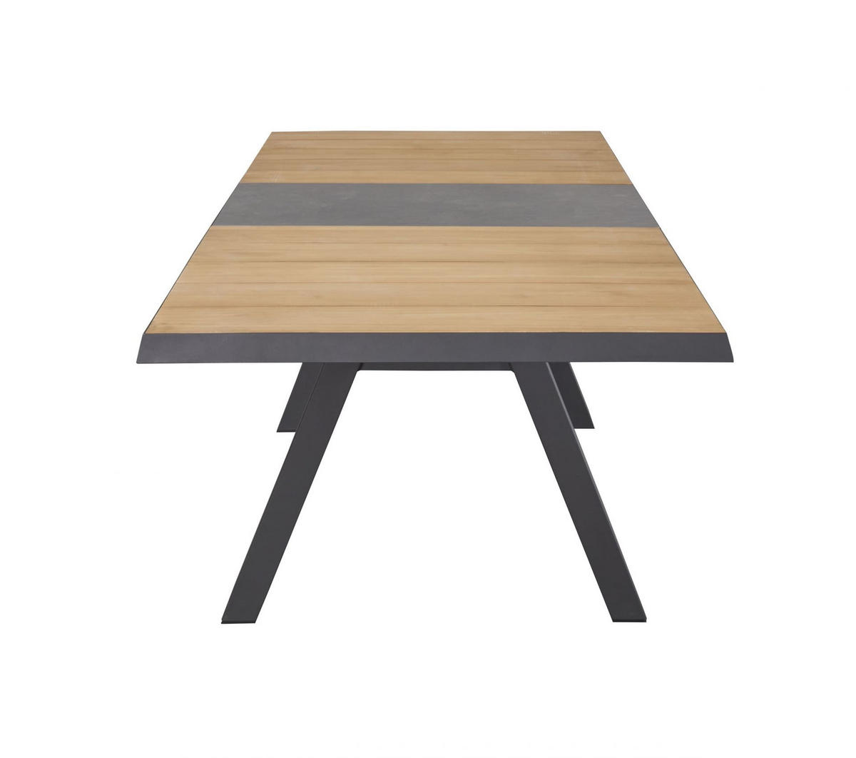 GARTENTISCH Texas 200/260x100x75cm, Teakholz, Anthrazit - Anthrazit, Holz (100/260/75cm) - dasmöbelwerk