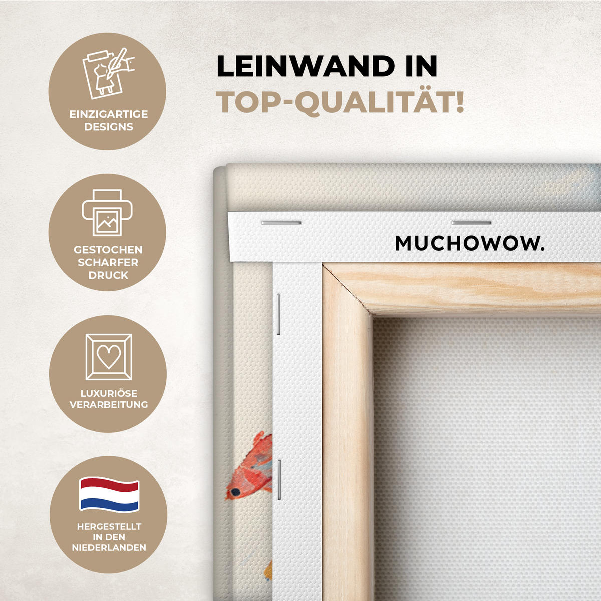 LEINWANDBILD Meer - Fische - Bunt - Dynamisch Wanddeko 40x60 cm - Hellblau, Textil (40/60cm) - MuchoWow