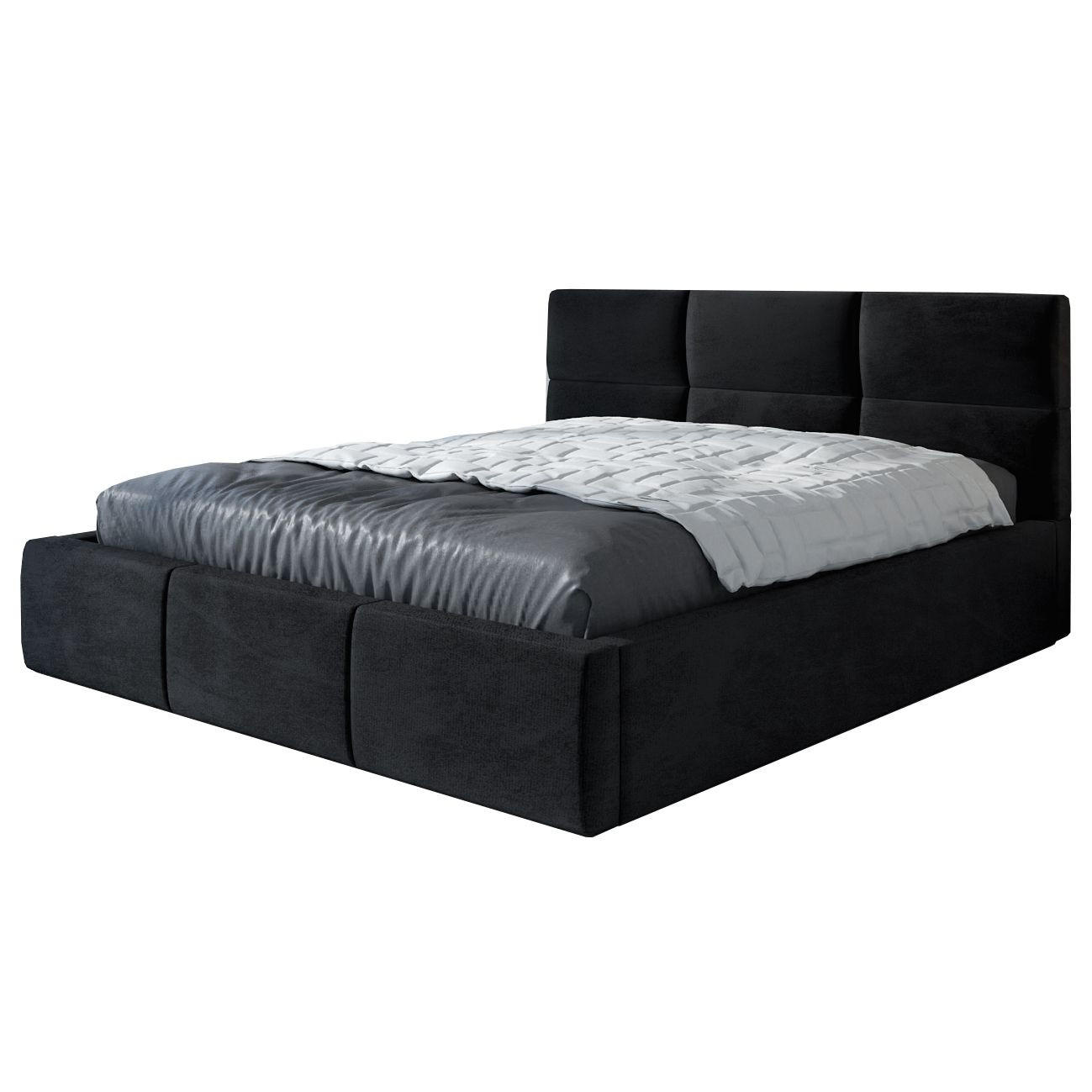 POLSTERBETT EMILI 180x200 Schwarz - Schwarz, Textil (180/200cm) - A&J MöbelLand