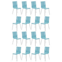 BESUCHERSTUHL 16er Set Holz hellblau - Hellblau, Holz/Metall (43/87/47cm) - CLP