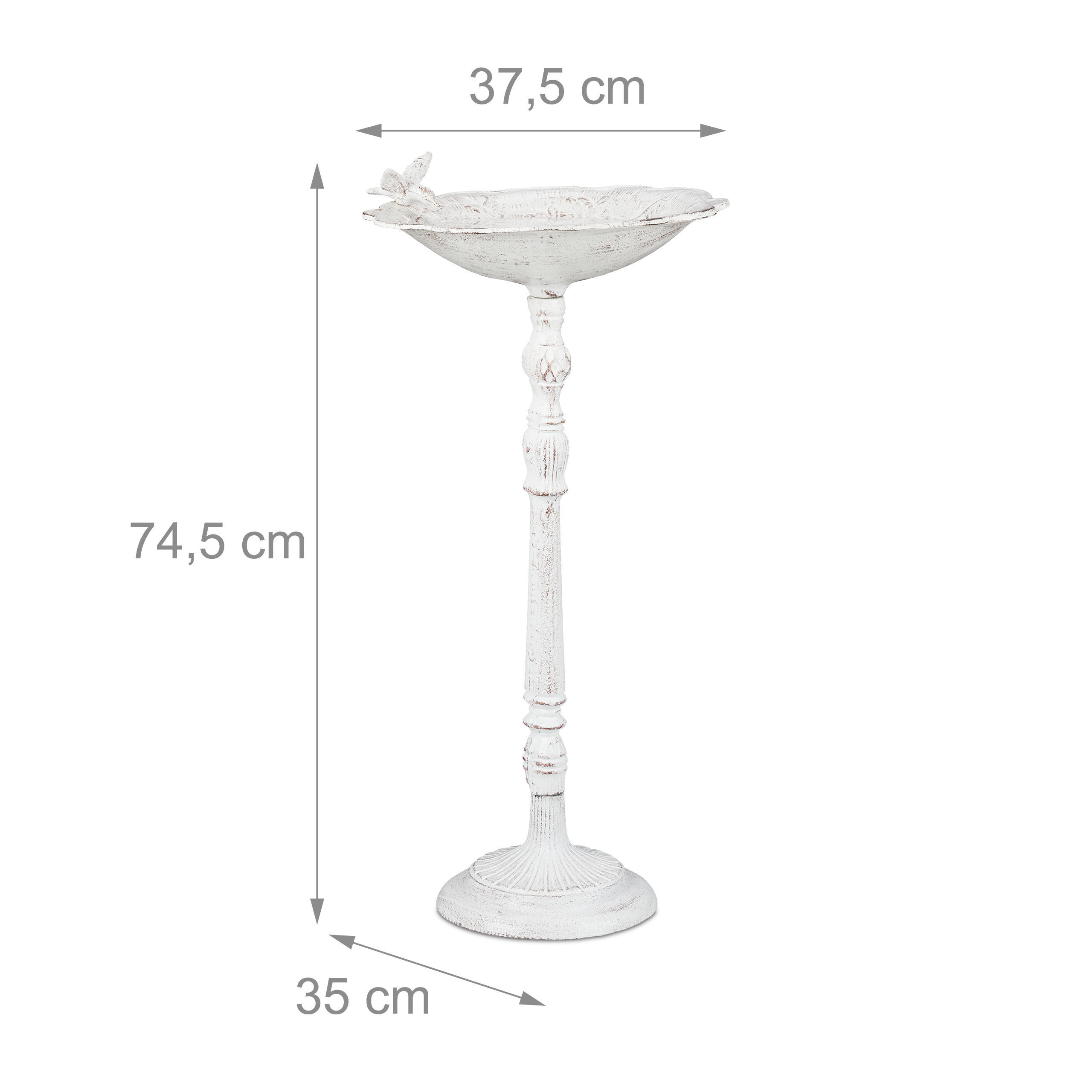 Thumbnail - Relaxdays Vogeltränke, Weiß, Metall, 37.5x74.5x35 cm, Gartenzubehör, Gartenpflege, Vogelhäuser