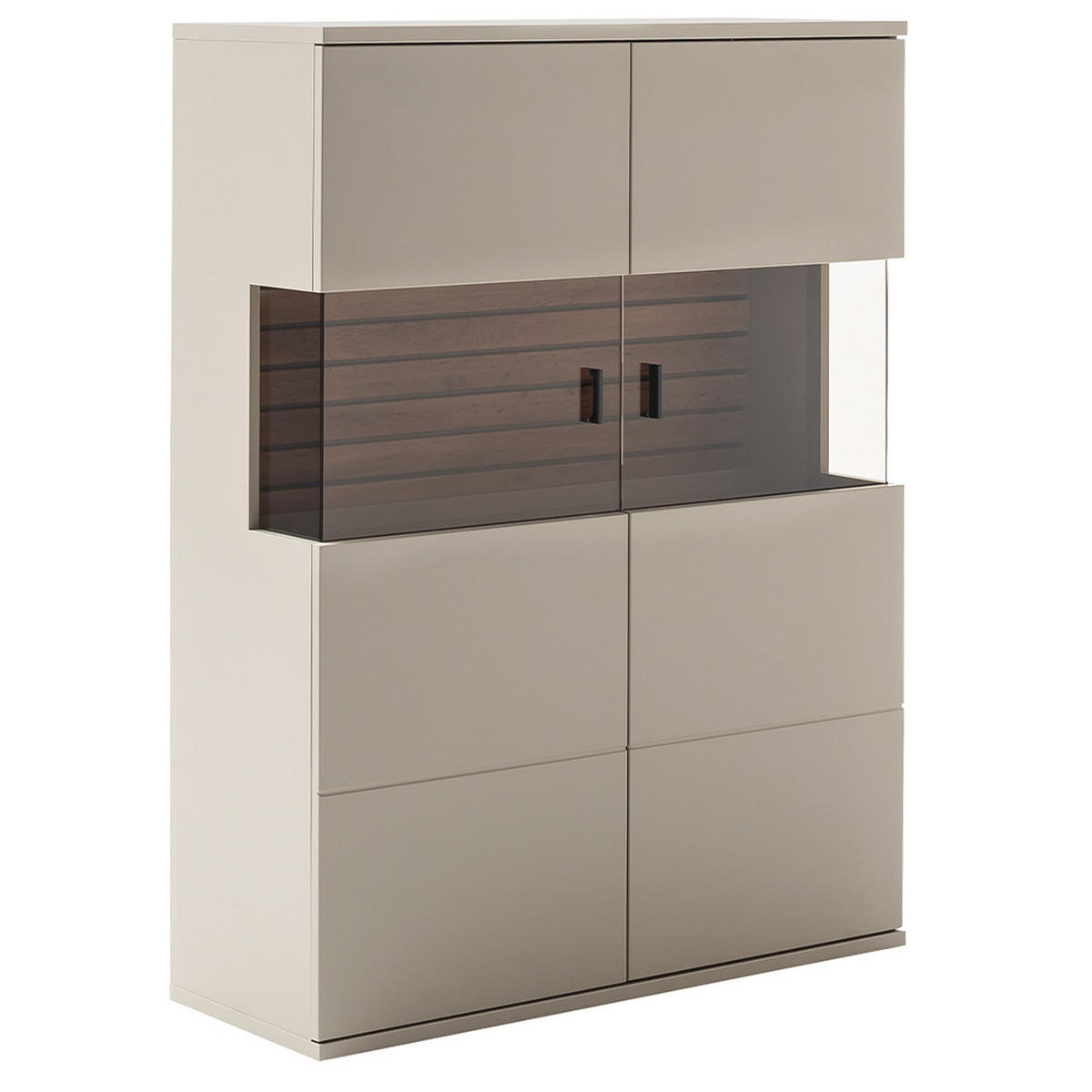 WOHNZIMMER-SET 4-TLG. Liezen-05 - Grau, Holzwerkstoff (670/177/60cm) - Lomado