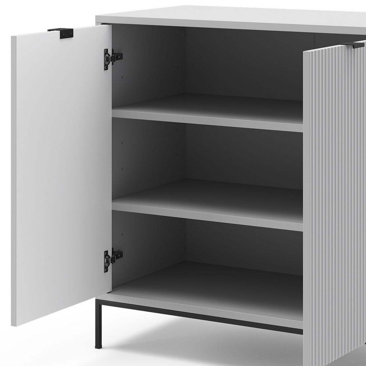 KOMMODE Eliza Grau 80 x 81.2 cm mit 2 Türen - Grau, Holzwerkstoff (42/81.2/80cm) - Vicco