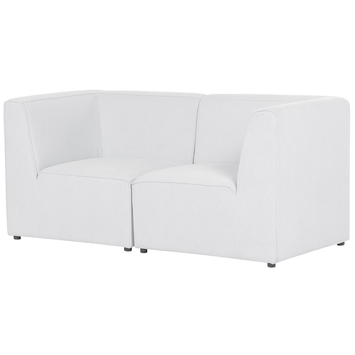 2-SITZER-SOFA Cord cremeweiß Lemvig - Weiß, Textil (166/78/83cm) - Beliani