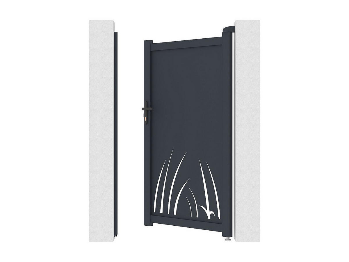 EINGANGSTOR - 103 x 4.6 - metall - anthrazitgrau Brameno - Anthrazit, Metall (103/176cm) - Vente-Unique