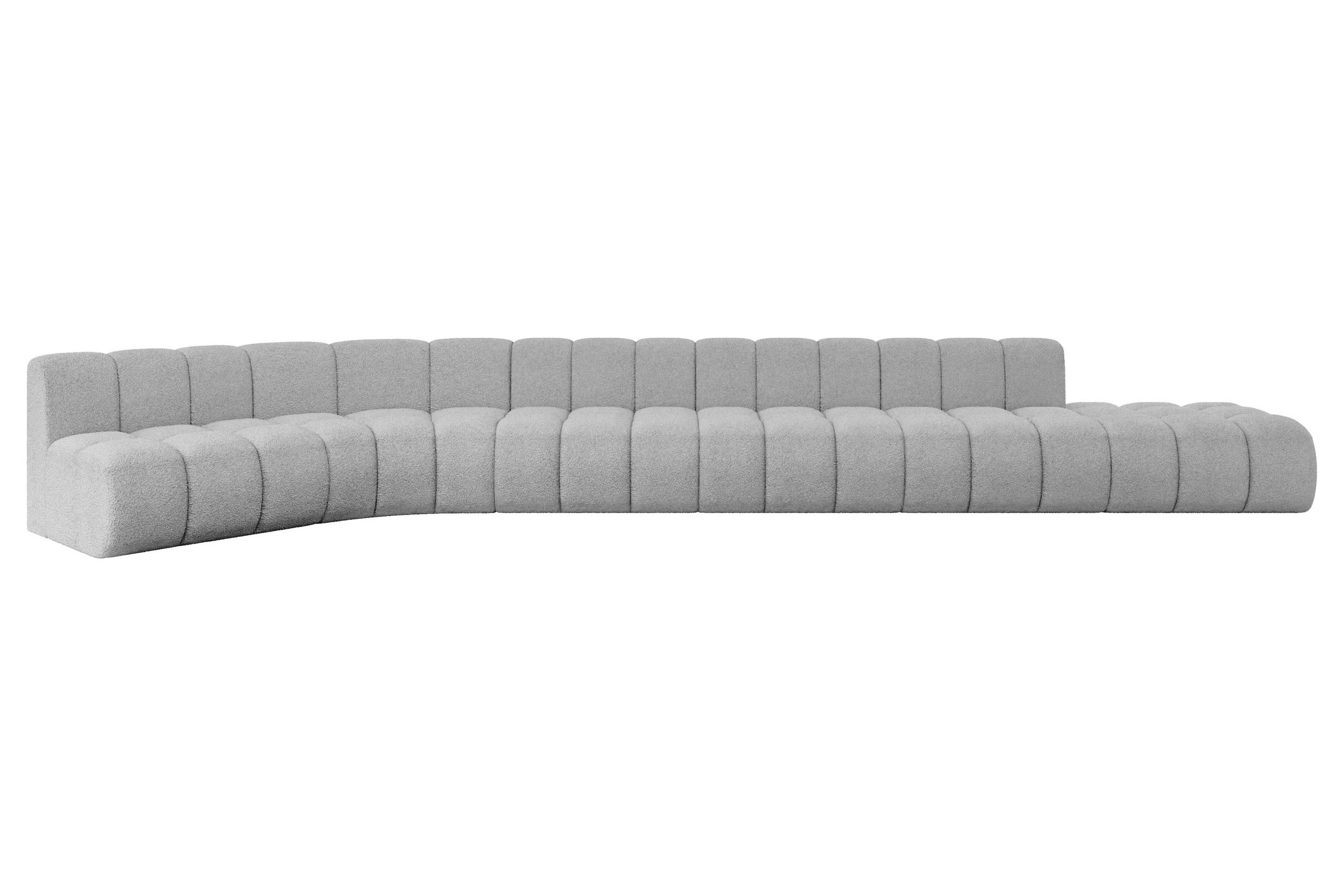 ECKSOFA modulares Sofa Brilo-L3 - 562x174x70 cm Hellgrau - Hellgrau, Holzwerkstoff/Textil (562/174cm) - ALTDECOR