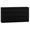 KOMMODE bella6 140 Schwarz mat - Schwarz, Holzwerkstoff (140/76/35cm) - roe furniture