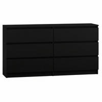 KOMMODE bella6 140 Schwarz mat - Schwarz, Holzwerkstoff (140/76/35cm) - roe furniture